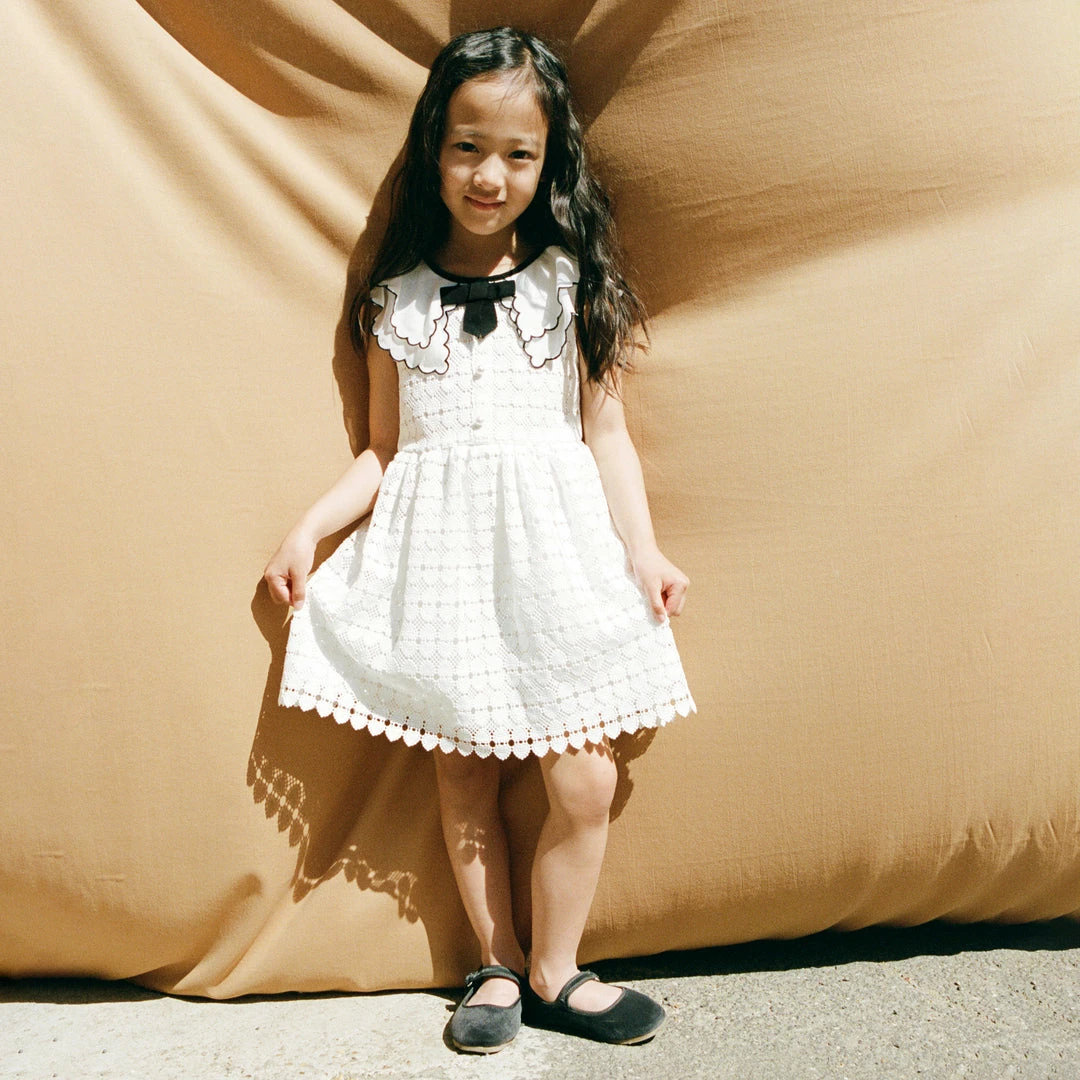 Self-portrait White Heart Lace Scallop Collar Dress