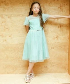 Self-portrait Mint Dot Mesh Dress