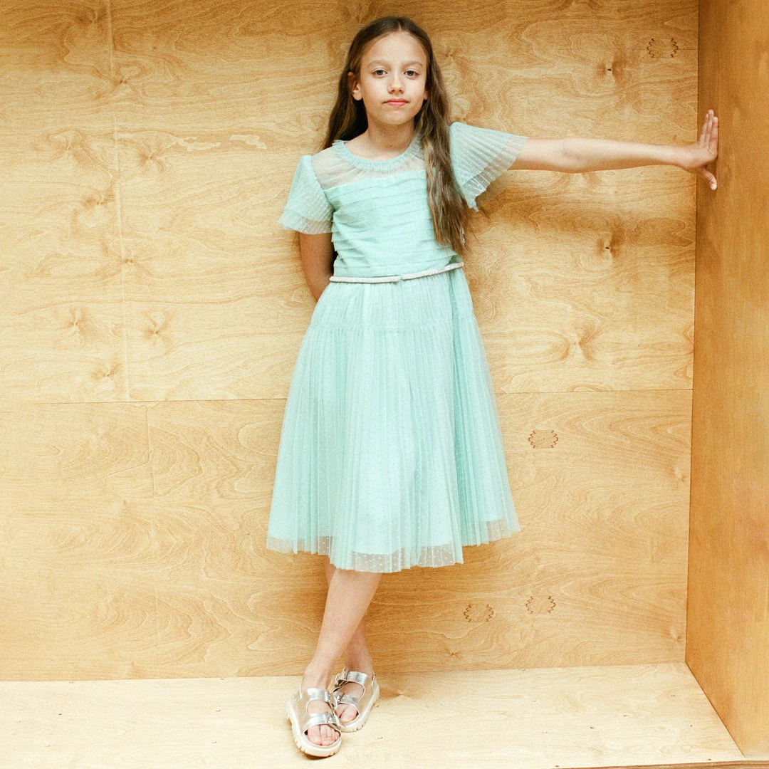 Self-portrait Mint Dot Mesh Dress