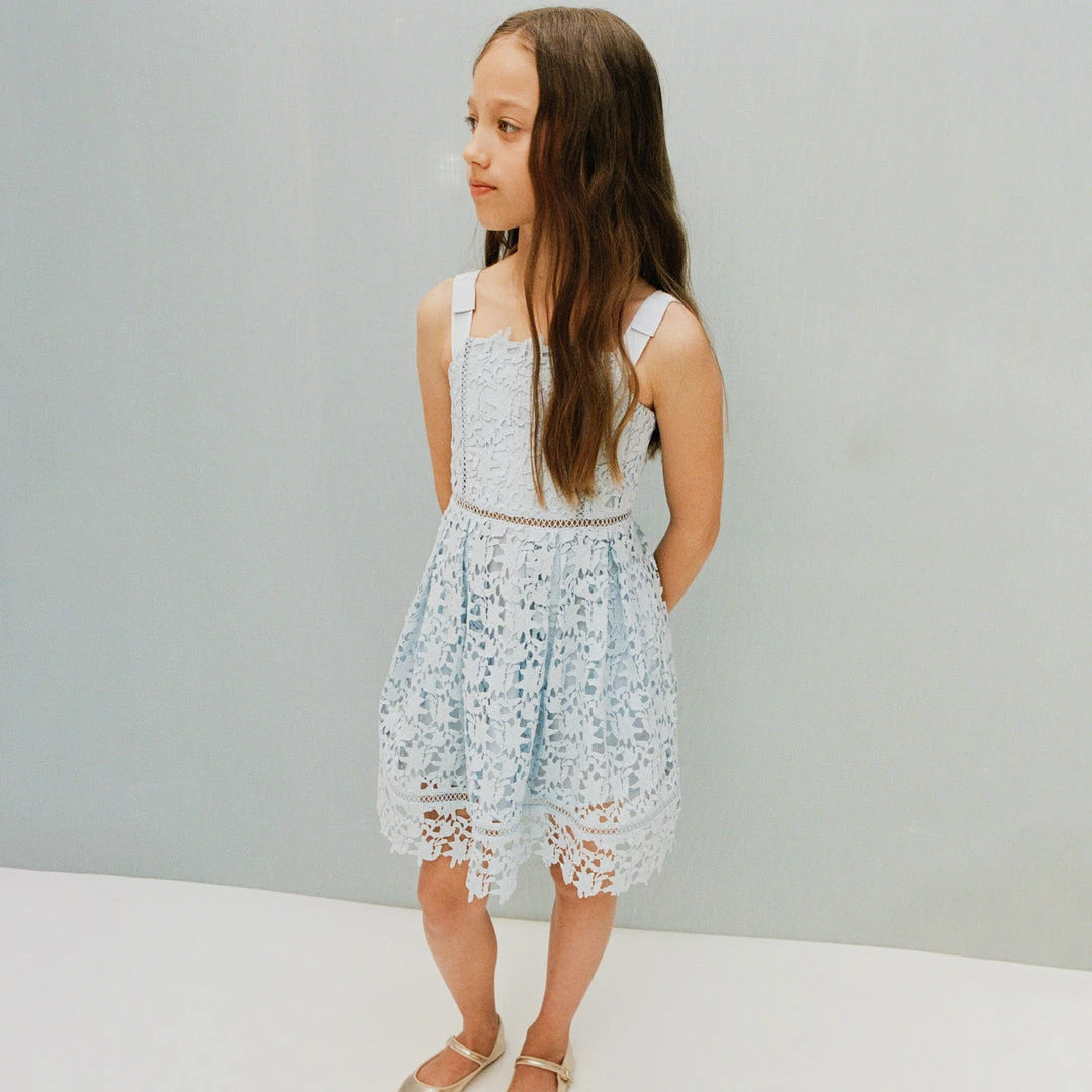 Self-portrait KIDS Blue Azaelea Bow Detail Dress