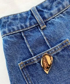 Self-portrait Light Blue Denim Straight Leg Jeans 30