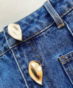 Self-portrait Light Blue Denim Straight Leg Jeans 30