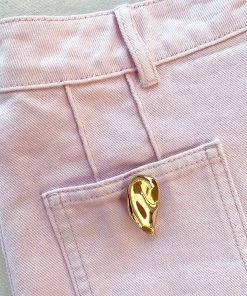 Self-portrait NEW ARRIVALS Light Pink Denim Straight Leg Jeans 28