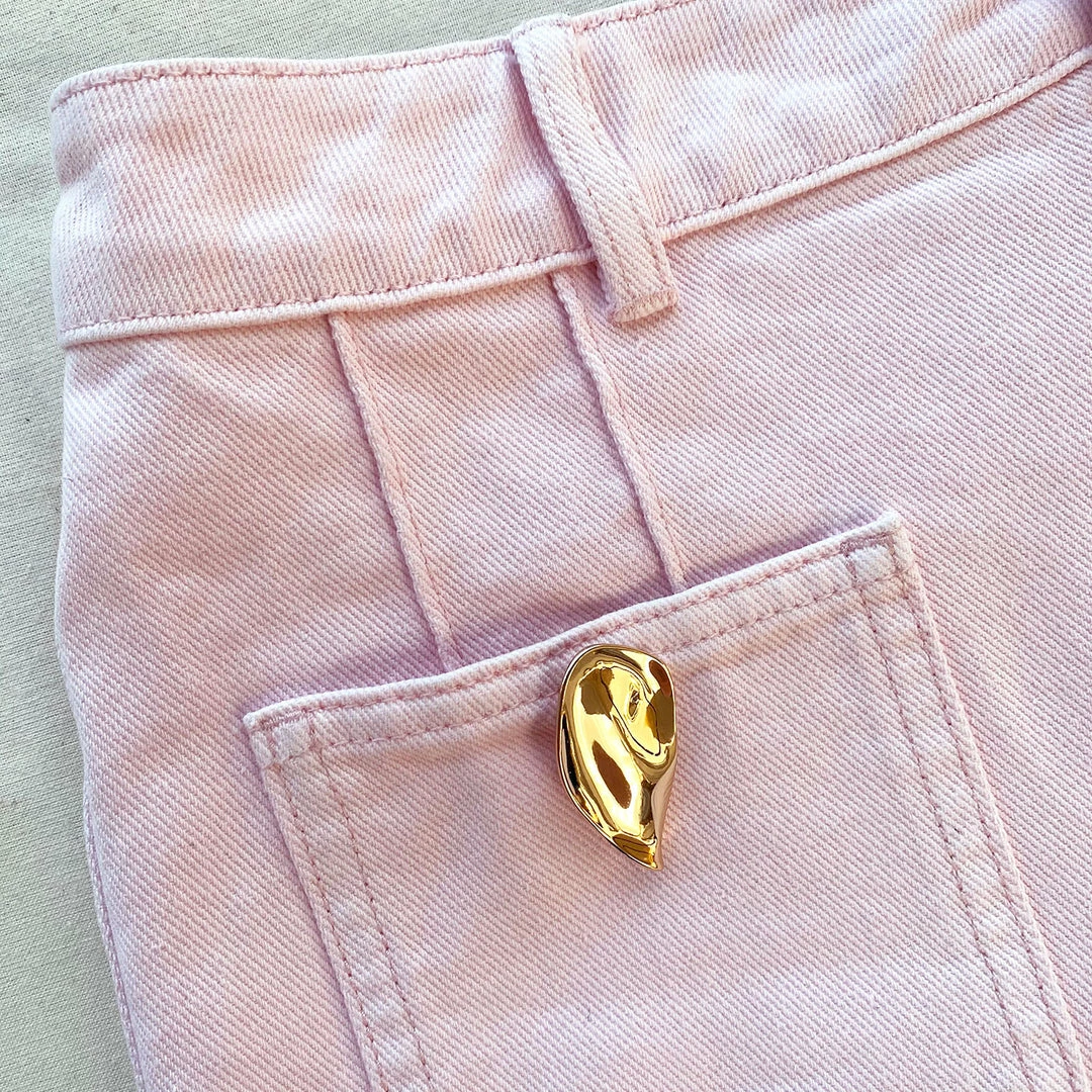 Self-portrait Light Pink Denim Straight Leg Jeans 30"