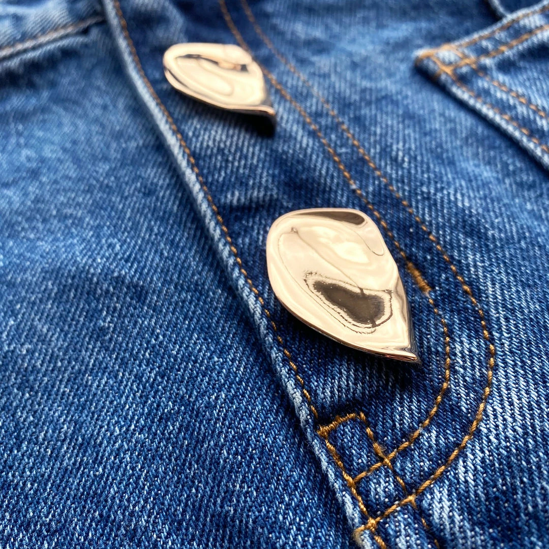 Self-portrait Light Blue Denim Shorts