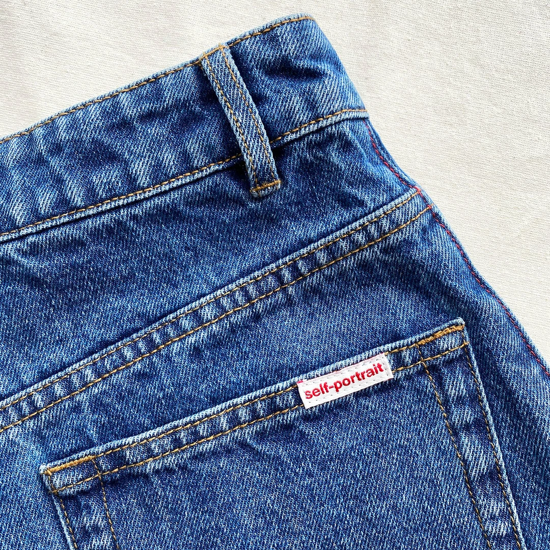 Self-portrait Light Blue Denim Shorts