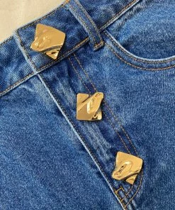 Self-portrait READY TO WEAR Light Blue Denim Mini Skirt