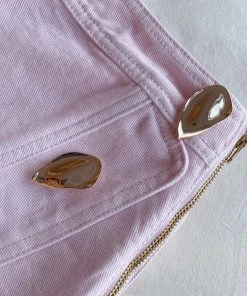 Self-portrait Light Pink Denim Wrap Mini Skirt