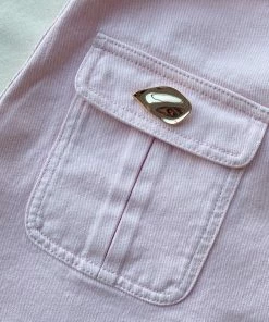 Self-portrait Light Pink Denim Wrap Mini Skirt