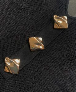 Self-portrait Black Strapless Ribbed Knit Midi Dress NEW ARRIVALS