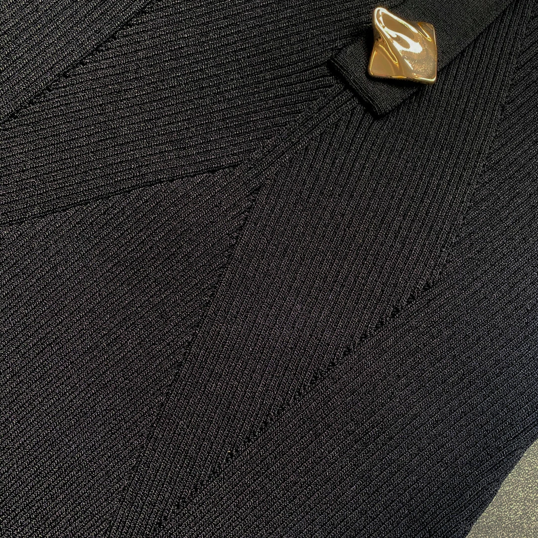 Self-portrait Black Strapless Ribbed Knit Midi Dress NEW ARRIVALS