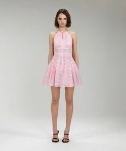 Self-portrait Light Pink Cotton Broderie Anglaise Mini Dress