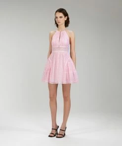 Self-portrait Light Pink Cotton Broderie Anglaise Mini Dress