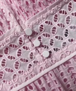 Self-portrait Light Pink Cotton Broderie Anglaise Mini Dress