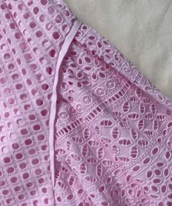 Self-portrait Light Pink Cotton Broderie Anglaise Mini Dress