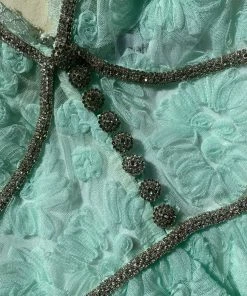 Self-portrait Mint Ribbon Lace Midi Dress