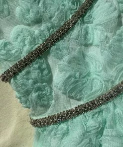 Self-portrait Mint Ribbon Lace Midi Dress