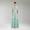 Self-portrait NEW ARRIVALS Mint Ribbon Lace Maxi Dress