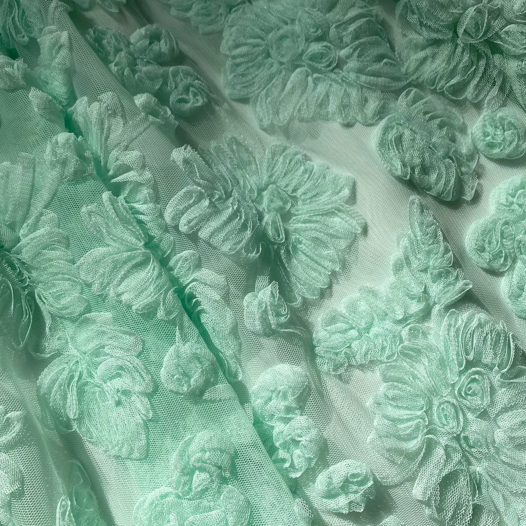 Self-portrait Mint Ribbon Lace Mini Dress