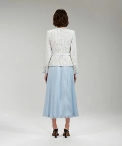 Self-portrait Ivory Boucle Tailored Midi Dress READY TO WEAR