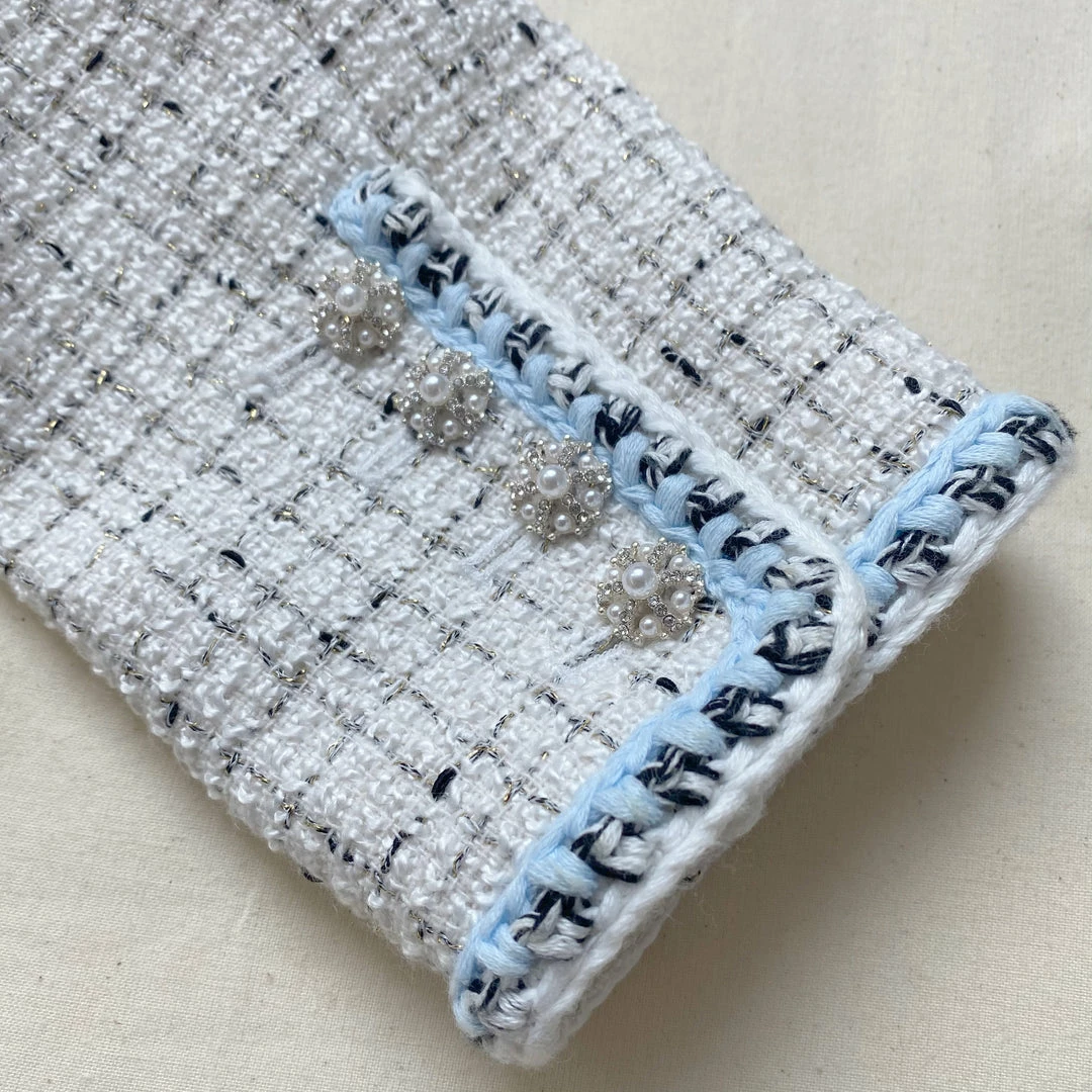 Self-portrait Ivory Boucle Tailored Midi Dress READY TO WEAR