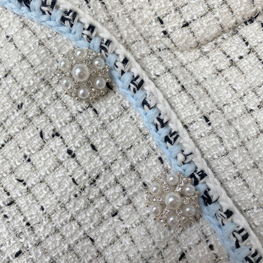 Self-portrait Ivory Boucle Tailored Midi Dress READY TO WEAR