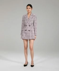 Self-portrait NEW ARRIVALS Pink Boucle Tailored Mini Dress