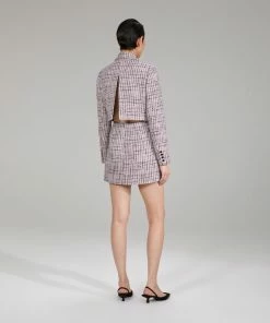 Self-portrait NEW ARRIVALS Pink Boucle Tailored Mini Dress