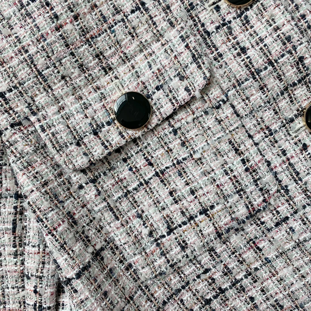 Self-portrait NEW ARRIVALS Pink Boucle Cropped Tailored Jacket