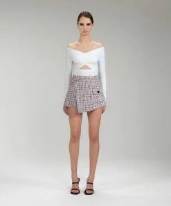 Self-portrait Pink Boucle Tailored Skort