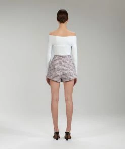 Self-portrait Pink Boucle Tailored Skort