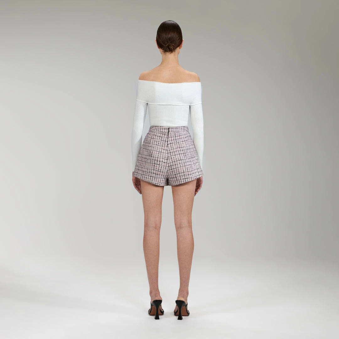 Self-portrait Pink Boucle Tailored Skort