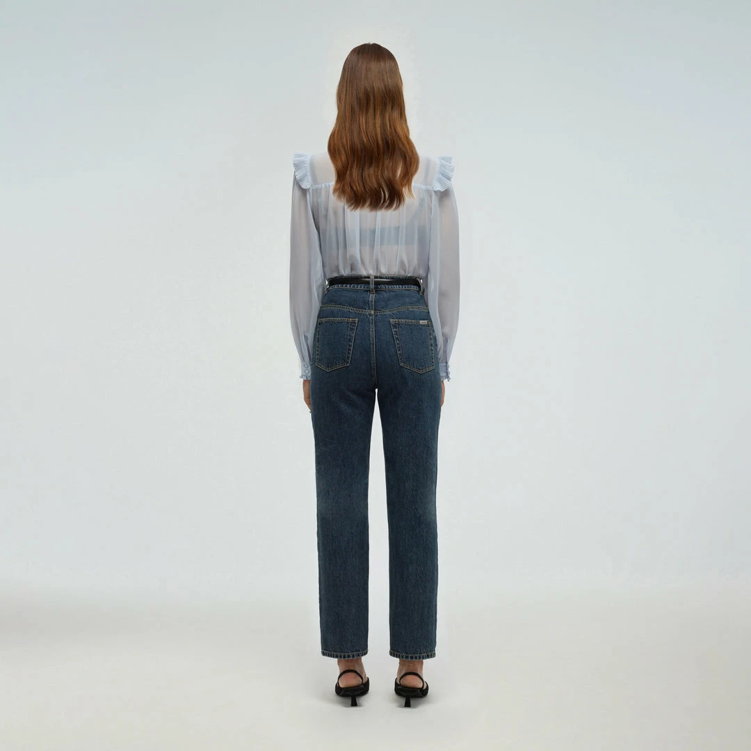 Self-portrait Blue Chiffon Blouse