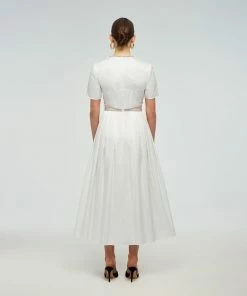 Self-portrait Cotton Diamante Trim Dress READY TO WEAR