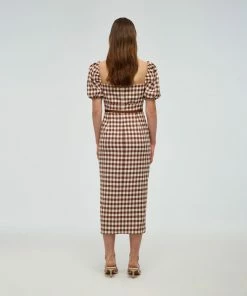 Self-portrait Gingham Midi Dress READY TO WEAR