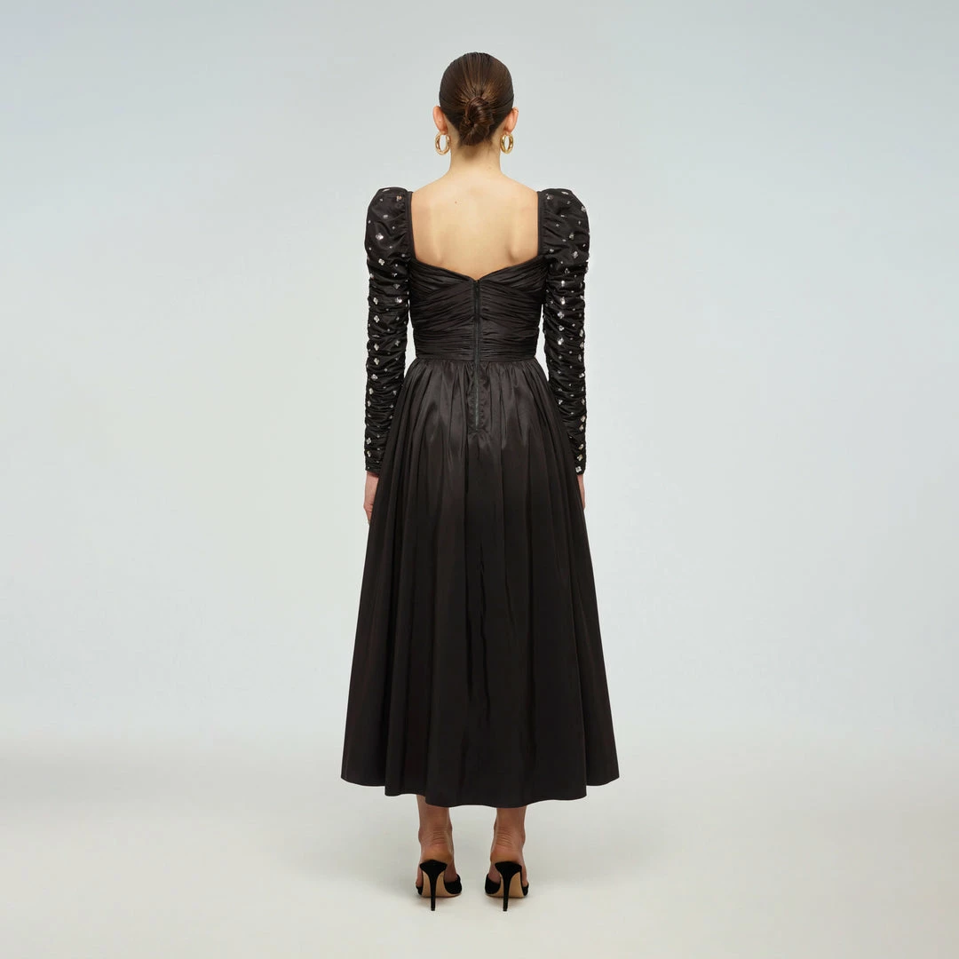 Self-portrait READY TO WEAR Cluster Sequin Taffeta Midi Dress