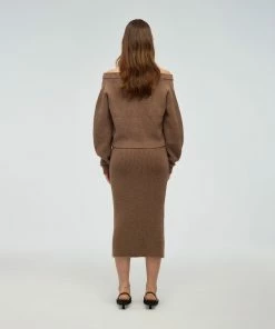 Self-portrait Cashmere Off Shoulder Cardigan READY TO WEAR