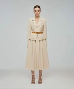 Self-portrait NEW ARRIVALS Tailored Crepe Midi Dress