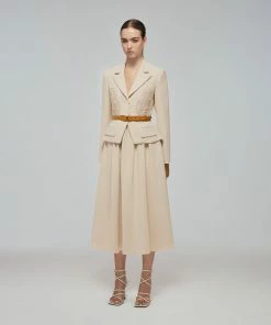 Self-portrait NEW ARRIVALS Tailored Crepe Midi Dress