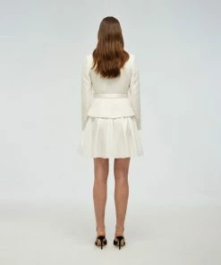 Self-portrait READY TO WEAR Tailored Cream Boucle Mini Dress