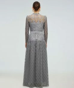 Self-portrait Geo Guipure Maxi Dress