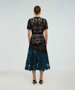 Self-portrait READY TO WEAR Prairie Guipure Midi Dress