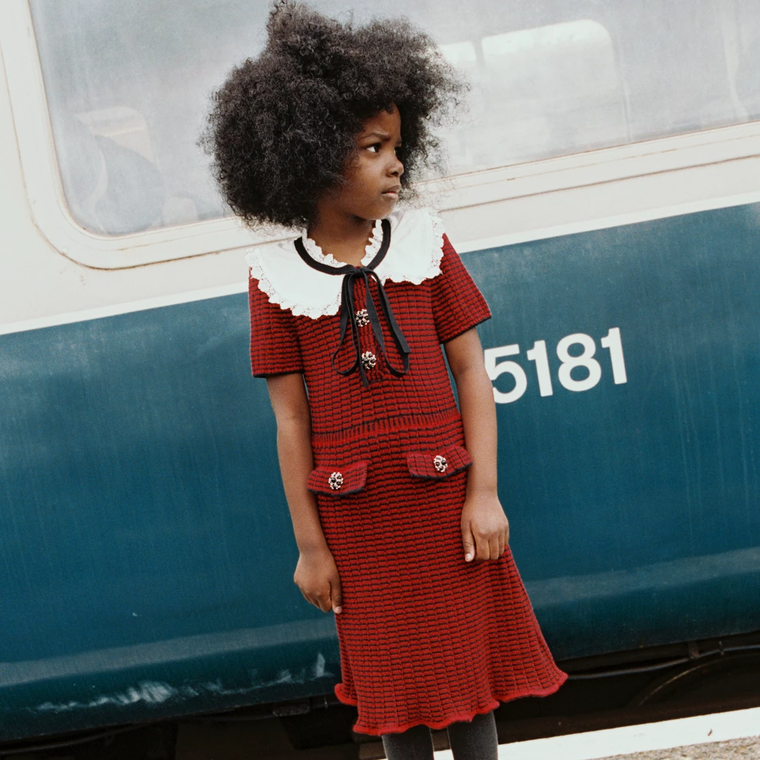 Self-portrait KIDS Red And Navy Knit Dress