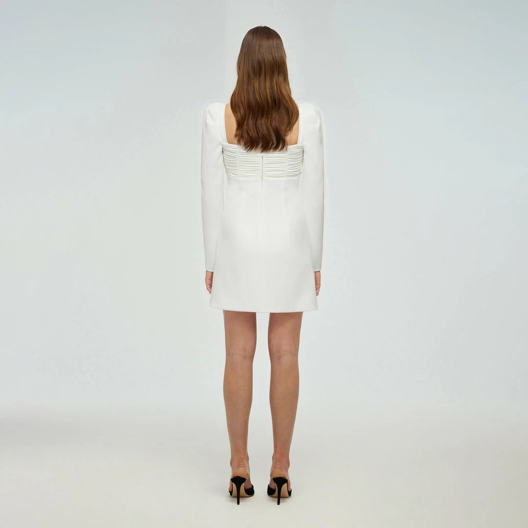 Self-portrait White Crepe Diamante Mini Dress