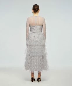 Self-portrait Cluster Sequin Tiered Midi Dress READY TO WEAR