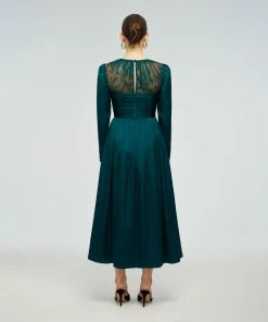 Self-portrait READY TO WEAR Diamante Trim Midi Dress