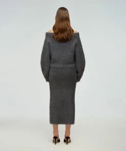 Self-portrait Grey Fluffy Knit Skirt