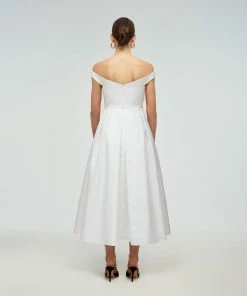 Self-portrait Taffeta Off Shoulder Midi Dress