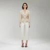 Self-portrait Cream Belted Lace Detail Jacket NEW ARRIVALS