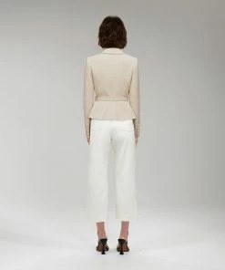 Self-portrait Cream Belted Lace Detail Jacket NEW ARRIVALS